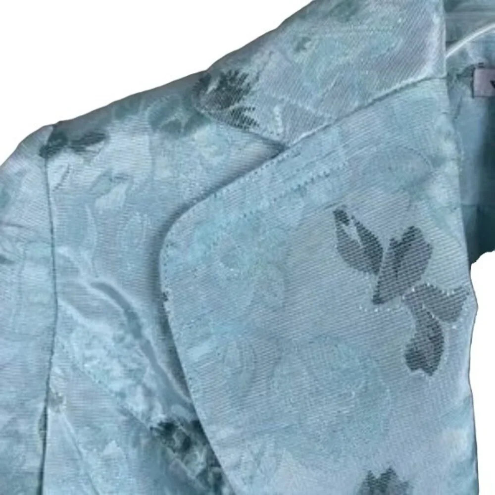 Versailles Aqua Brocade Jacket Size 6 NWT - Picture 6 of 6